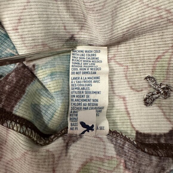 American Eagle Camisole Tank Top  Brown Women's Size M Flowers Lace Trim Y2K - Picture 7 of 7